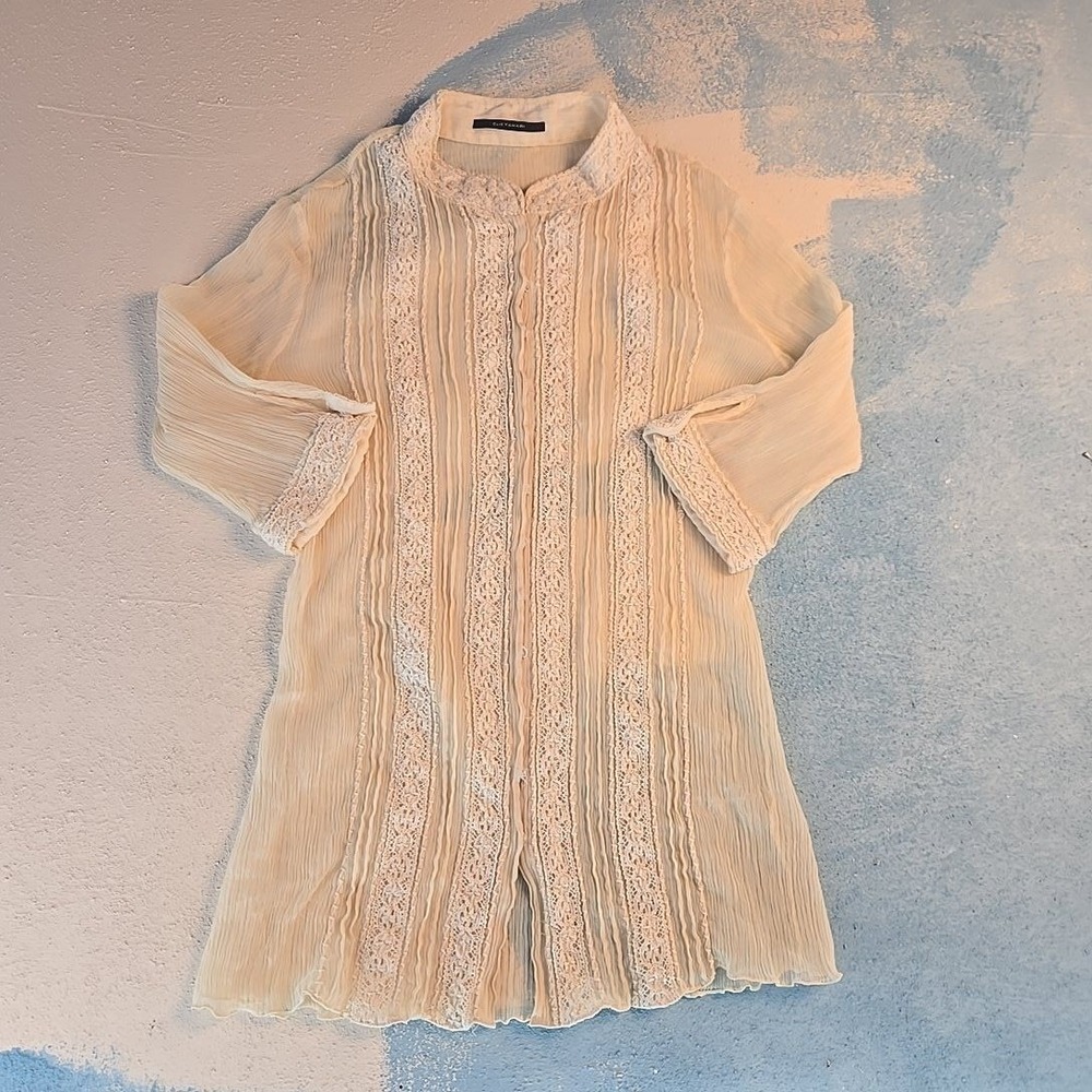 Elie Tahari Cream Lace Blouse